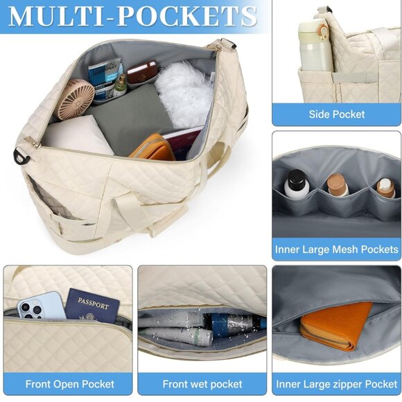 Brand New Large Size Travel Gym Sports Bags With Wet Pocket Waterproof With USB/ - Picture 5 of 9